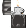 Zippo Classic 48738 — чёрная зажигалка с клеймом пламени